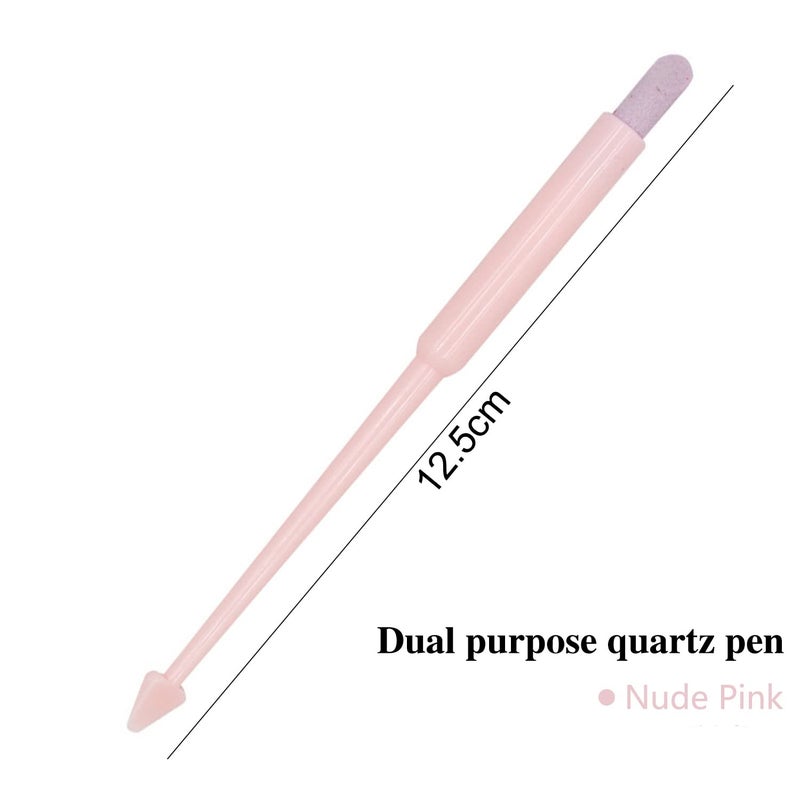 SILPECWEE 4 Pieces Pumice Stone Nail File Professional Precision Filing Cuticle Remover Cuticle Remover Nail Pusher Quartz Stone Nail Pen Manicure Stick Nail Art Tools for Salon Nails Care Supplies - Image 5